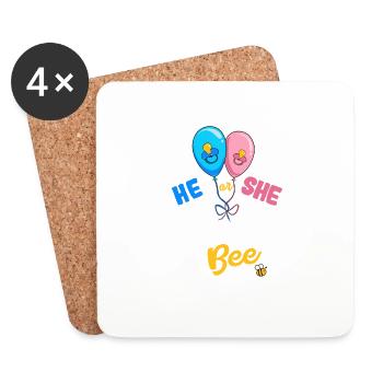 He or She Grandpa To Bee Best Grandfather Ever - Coasters (set of 4) - white - Front