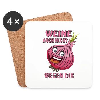 ZWIEBEL WEINE AUCH NICHT WEGEN DIR - Untersetzer (4er-Set) - Weiß - Vorne