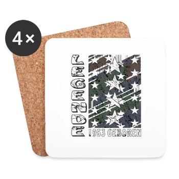 BIRTHDAY LEGEND BORN IN 1953 - Coasters (set of 4) - white - Front