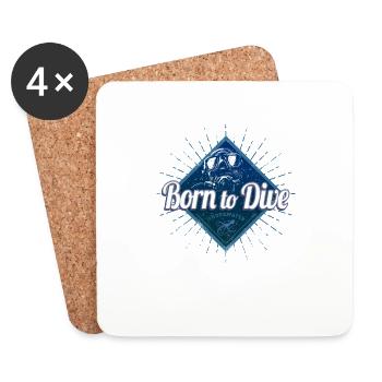 Diver Retro Diving Vintage Diving School - Coasters (set of 4) - white - Front