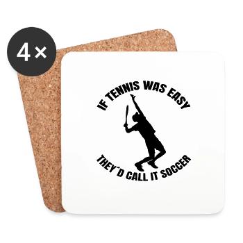 Joueur de tennis Raquette de tennis Club de tennis Tennis - Dessous de verre (lot de 4) - blanc - Devant