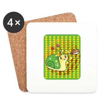 Escargot aux sushis - Dessous de verre (lot de 4) - blanc - Devant