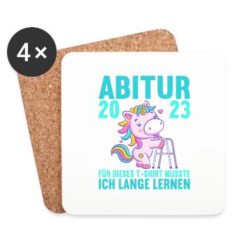 Abitur 2023 Für dieses musste ich lange lernen - Untersetzer (4er-Set) - Weiß - Vorne