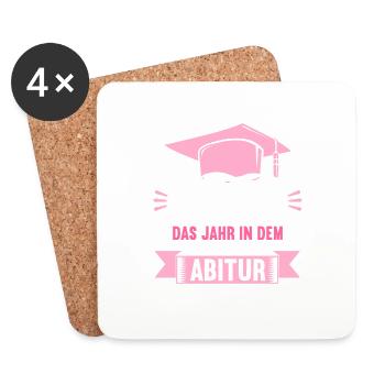 Abitur 2023 Das Jahr in dem coole Mädchen Abi mach - Untersetzer (4er-Set) - Weiß - Vorne