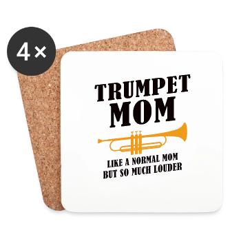 Trompetenspielende Mutter Trompeten Mama - Untersetzer (4er-Set) - Weiß - Vorne