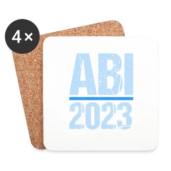 Abitur Gymnasium Damen und Herren Abi 2023 - Untersetzer (4er-Set) - Weiß - Vorne