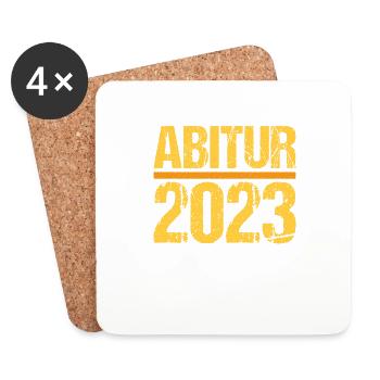 Abitur Gymnasium Damen und Herren Abi 2023 - Untersetzer (4er-Set) - Weiß - Vorne