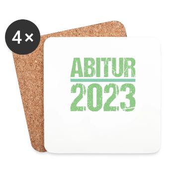 Abitur Gymnasium Damen und Herren Abi 2023 - Untersetzer (4er-Set) - Weiß - Vorne