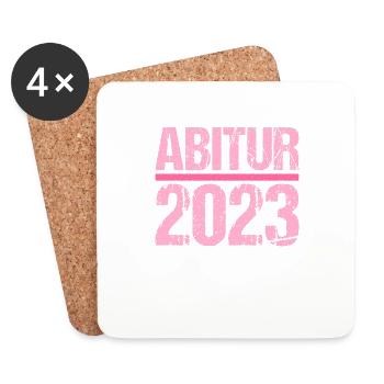 Abitur Gymnasium Damen und Herren Abi 2023 - Untersetzer (4er-Set) - Weiß - Vorne