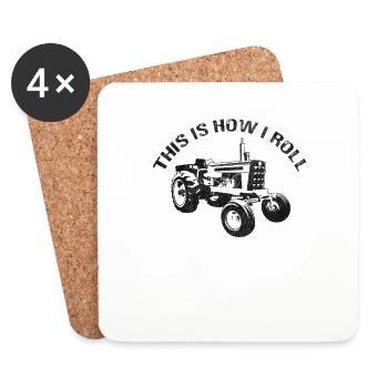 Agriculteur Tracteur Agriculture Agriculteur Tracteur Ferme - Dessous de verre (lot de 4) - blanc - Devant