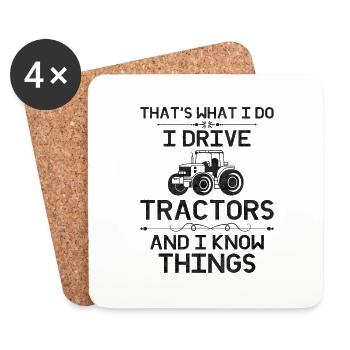 Agriculteur Tracteur Agriculture Agriculteur Tracteur Ferme - Dessous de verre (lot de 4) - blanc - Devant