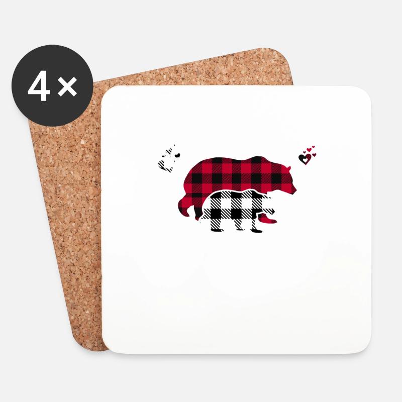 Grammie Bear - Untersetzer (4er-Set) - Weiß