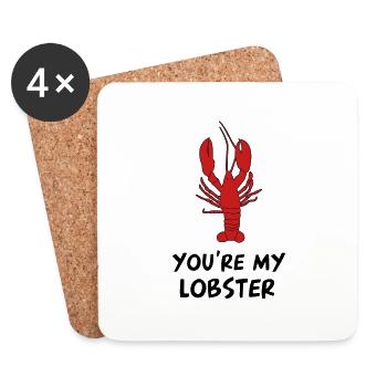 You're My lobster - Du bist mein Hummer - Coasters (set of 4) - white - Front