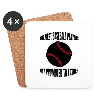 Baseball Vater Baseballspiel Dad Baseballliebhaber - Untersetzer (4er-Set) - Weiß - Vorne