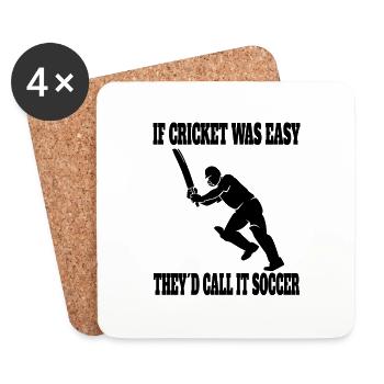 Cricket Slogan Cricket Fan Team Cricket Gift - Coasters (set of 4) - white - Front