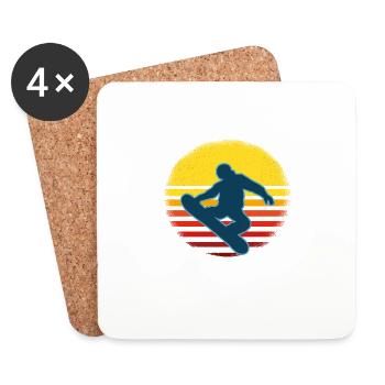 I'd Rather Be With My Snowboard - Coasters (set of 4) - white - Front