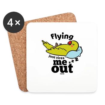 fliegen macht den Papagei müde - Untersetzer (4er-Set) - Weiß - Vorne