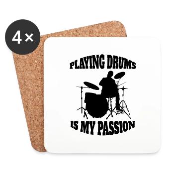 Drums Musician funny drummer saying - Coasters (set of 4) - white - Front