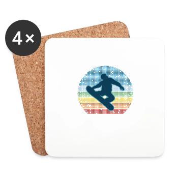 I Can't I Have Plans With My Snowboard - Coasters (set of 4) - white - Front