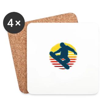 Education Is Important But Snowboard Is More - Coasters (set of 4) - white - Front
