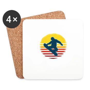 I Can't I Have Plans With My Snowboard - Coasters (set of 4) - white - Front