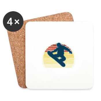 Snowboard Is Calling Me And I Must Go - Coasters (set of 4) - white - Front