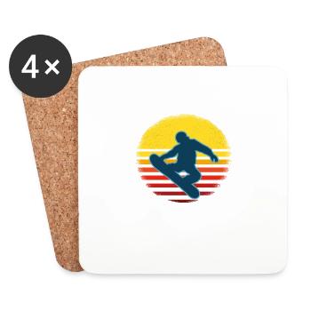 I Am A Girl Who Loves Snowboard - Coasters (set of 4) - white - Front