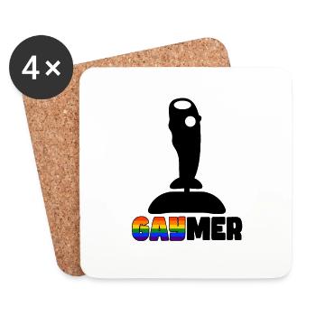 Pour les joueurs et les gaymers - Dessous de verre (lot de 4) - blanc - Devant
