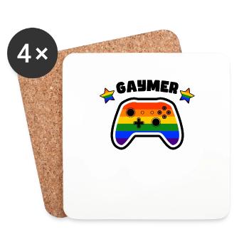 Pour les joueurs et les gaymers - Dessous de verre (lot de 4) - blanc - Devant
