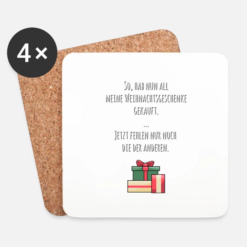 Alle Weihnachtsgeschenke beisammen - Untersetzer (4er-Set) - Weiß