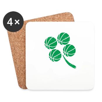 Entraîneur des joueurs de basketball Kleeblatt St. Patricks - Dessous de verre (lot de 4) - blanc - Devant