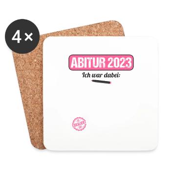 Abitur Gymnasium Damen und Herren Abi 2023 - Untersetzer (4er-Set) - Weiß - Vorne