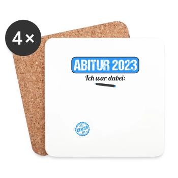Abitur Gymnasium Damen und Herren Abi 2023 - Untersetzer (4er-Set) - Weiß - Vorne