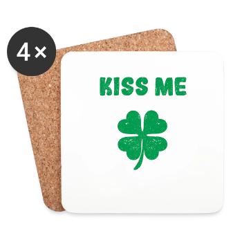 Kiss Me I'm Filipino Irisch St Patricks Day - Untersetzer (4er-Set) - Weiß - Vorne
