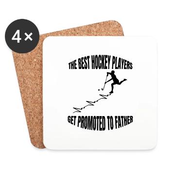 Hockeyspieler Feldhockey Hockey Unihockey Geschenk - Untersetzer (4er-Set) - Weiß - Vorne