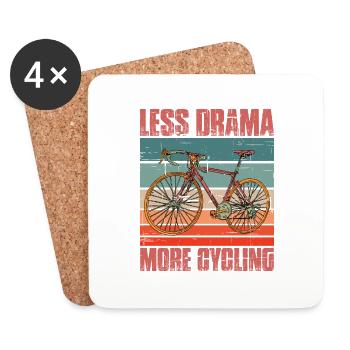 Less Drama More Cycling - Coasters (set of 4) - white - Front