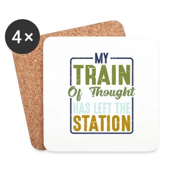 My Train Of Thought Has Left The Station 2 - Coasters (set of 4) - white - Front