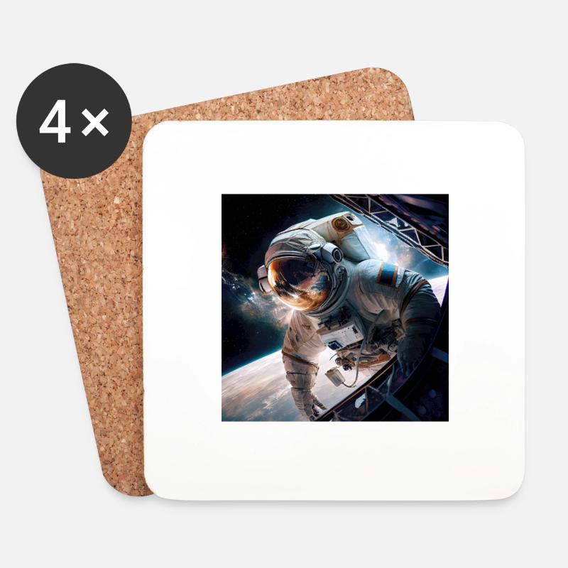 Astronaut Cosmonaut Sci-Fi character - Untersetzer (4er-Set) - Weiß