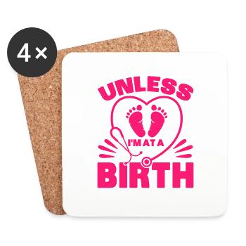 Geburtshelfer Hebamme Doula Geschenk - Untersetzer (4er-Set) - Weiß - Vorne