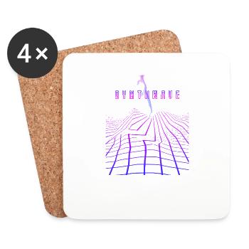 Retrowave Synthwave 80s Design - Untersetzer (4er-Set) - Weiß - Vorne