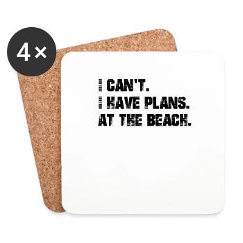J’ai des projets. Sur la plage. - Dessous de verre (lot de 4) - blanc - Devant