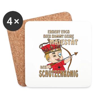 MAJESTÄT DER SCHÜTZENKÖNIG - Untersetzer (4er-Set) - Weiß - Vorne