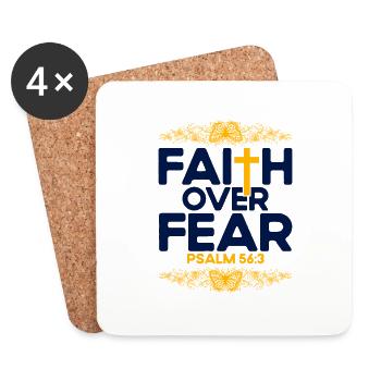 Verset biblique chrétien Don religieux - Dessous de verre (lot de 4) - blanc - Devant