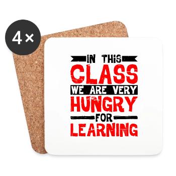 Dans cette classe, nous avons très faim d’apprendre - Dessous de verre (lot de 4) - blanc - Devant