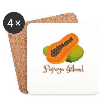 Papaya Island - Untersetzer (4er-Set) - Weiß - Vorne