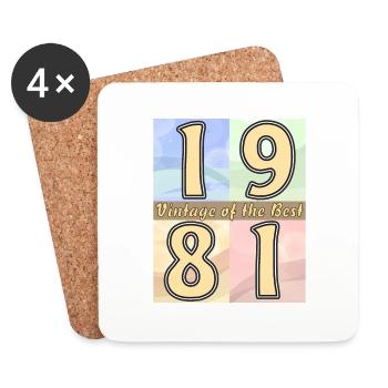 BIRTHDAY YEAR 1981 - Coasters (set of 4) - white - Front