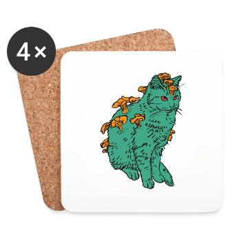 Chanterelle Cat - Coasters (set of 4) - white - Front