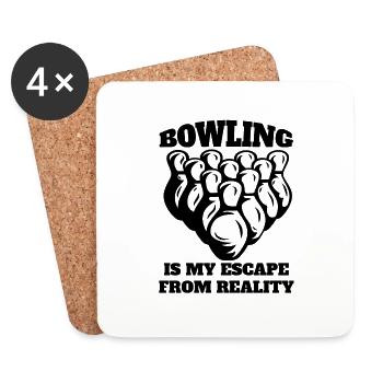 Bowling Skittles Gift Bowling Ball Skittles Bowler - Coasters (set of 4) - white - Front