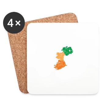 Irland ruft und ich muss gehen Irische Flagge St. - Untersetzer (4er-Set) - Weiß - Vorne