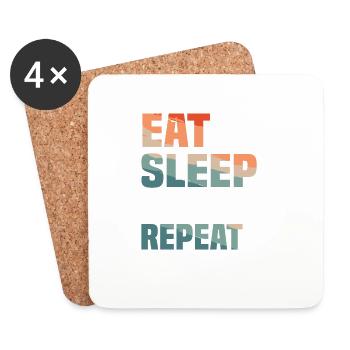 Eat Sleep Intubate Repeat CRNA Anästhesist - Untersetzer (4er-Set) - Weiß - Vorne